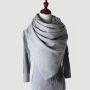 Luxury Woman Merino 100% Cashmere Shawl with Logo Embroidered
